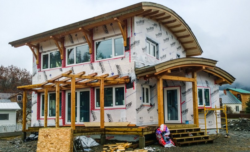 Kaslo Passive House wrapped south-east